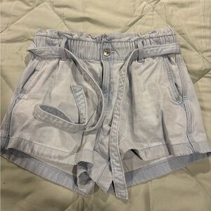 American Eagle Outfitters Light Blue Tie-Waist Denim Shorts
